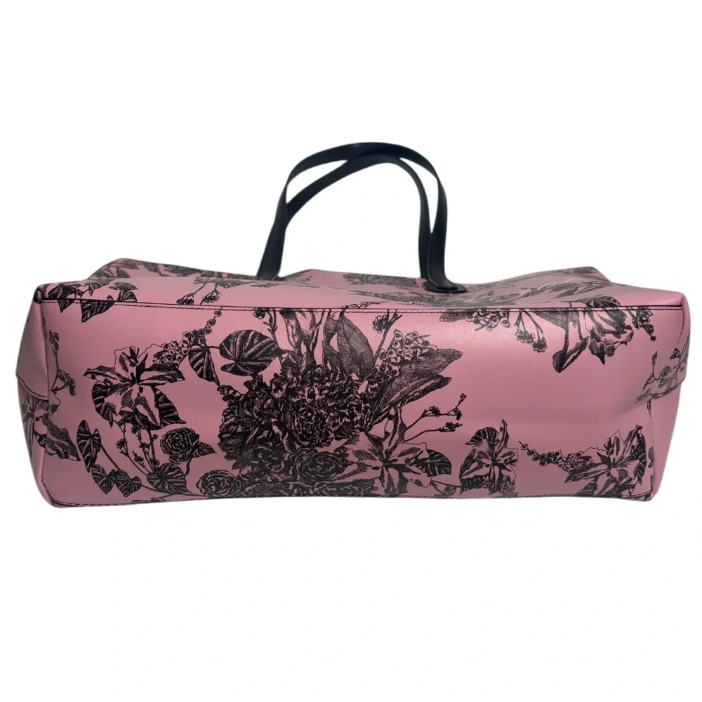 Victoria’s Secret Tote Bag Pink Rose French Lovers Large Travel Bag Faux Leather